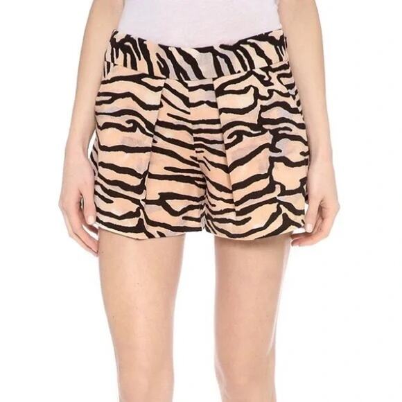 Rebecca Taylor Pants - Rebecca Taylor | Tiger Print Crepe Dressy Shorts
